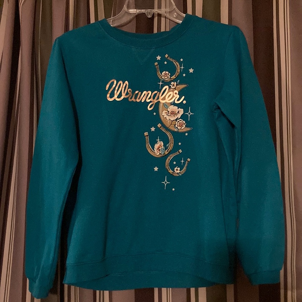 Wrangler Teal Sweatshirt with Graphic Design girls size  XXL